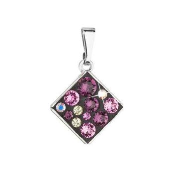 Přívěsek bižuterie se Swarovski krystaly fialový kosočtverec 54020.3, jonquil,crystal, ab,rose,amethyst