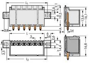 Konektor do DPS WAGO 2092-1402/005-000, 24.20 mm, pólů 2, rozteč 5 mm, 200 ks