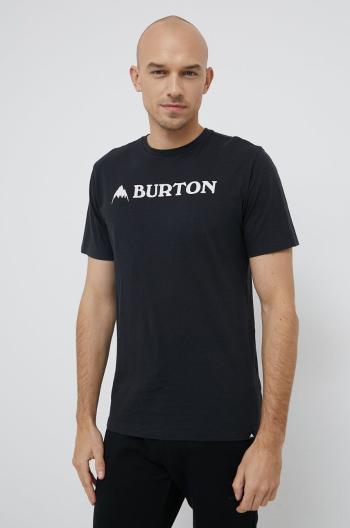 Bavlněné tričko Burton černá barva, hladké