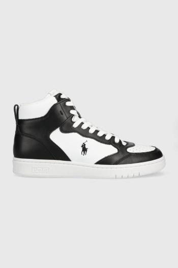 Kožené sneakers boty Polo Ralph Lauren Polo Crt , černá barva