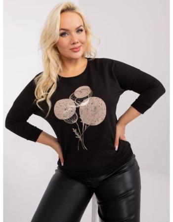 Dámská halenka plus size s kamínky TRISHA černá