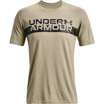 Under Armour CAMO CHEST STRIPE SS Pánské tričko s krátkým rukávem, béžová, velikost XXL