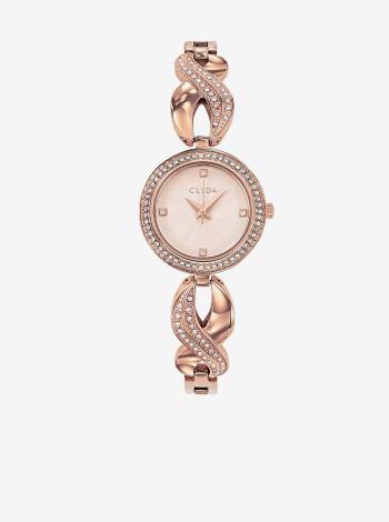 Růžovozlaté dámské hodinky Clyda