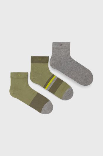 Ponožky Calvin Klein (3-pack) pánské, zelená barva