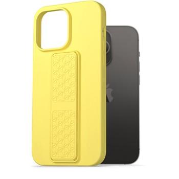 AlzaGuard Liquid Silicone Case with Stand pro iPhone 14 Pro Max žluté (AGD-PCSS0032Y)