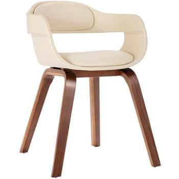 Jídelní židle bílá ohýbané dřevo a umělá kůže, 327330 (327330)