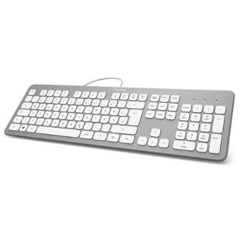 HAMA klávesnice KC-700/ drátová/ USB/ CZ+SK/ stříbrná/bílá, 182651