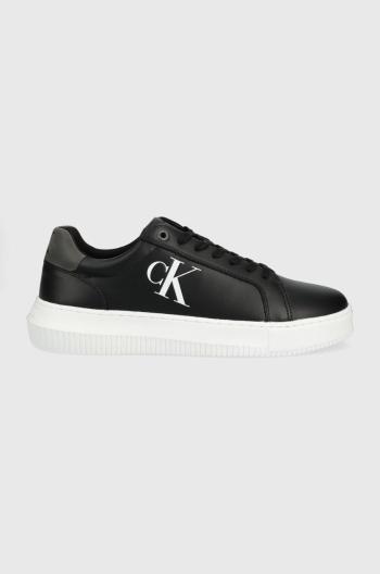 Kožené sneakers boty Calvin Klein Jeans Chunky Cupsole Laceup Low černá barva