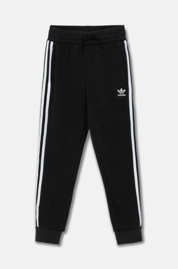 Dětské tepláky adidas Originals TREFOIL PANTS černá barva, s aplikací, IY7484