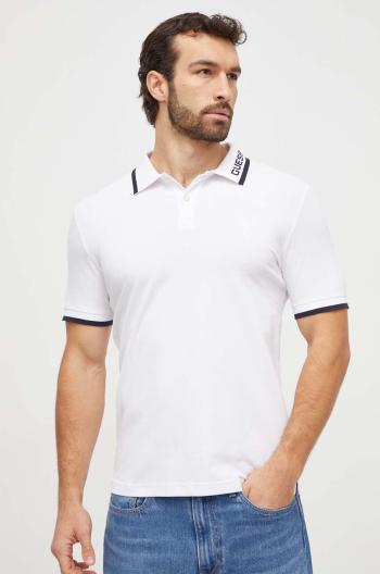 Polo tričko Guess LYLE bílá barva, s potiskem, M4RP60 K7O64