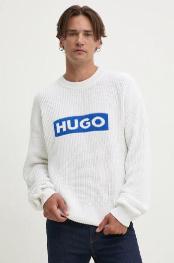 Bavlněný svetr Hugo Blue bílá barva, 50525363