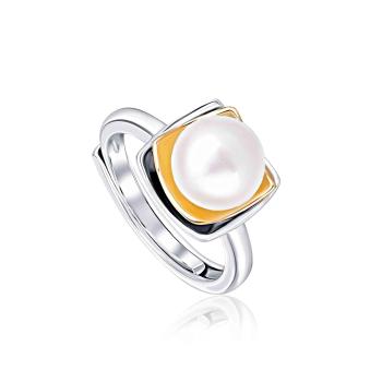 JwL Luxury Pearls Bicolor stříbrný prsten s pravou perlou JL0623