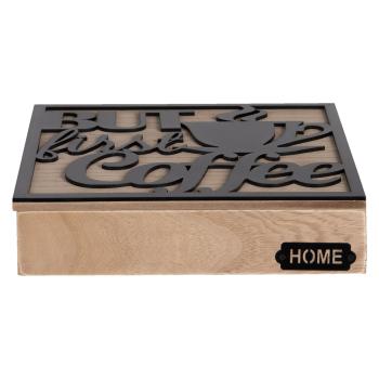 Dřevěná krabička na kapsle do kávovaru - 24*24*5 cm 6H1935