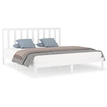 Rám postele bílý masivní dřevo 200 × 200 cm, 3106789 (3106789)