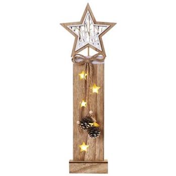 EMOS LED dekorace dřevěná – hvězdy, 48 cm, 2x AA, vnitřní, teplá bílá, časovač (DCWW10)
