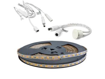 LED pásek sada 20m 12V 5050 60LED/m IP20 max. 14,4W/m bílá teplá extra, gold + TD308 + IR306