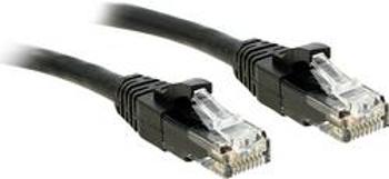 Síťový kabel RJ45 LINDY 48085, CAT 6, U/UTP, 30.00 m, černá