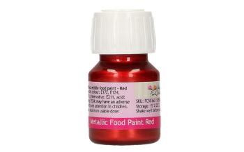 Jedlá červená metalická potravinářská barva Metallic Food Paint Red - 30 ml - FunCakes