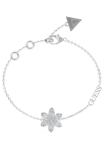 Guess Krásný ocelový náramek s květinou White Lotus JUBB04144JWRH 18,5 cm