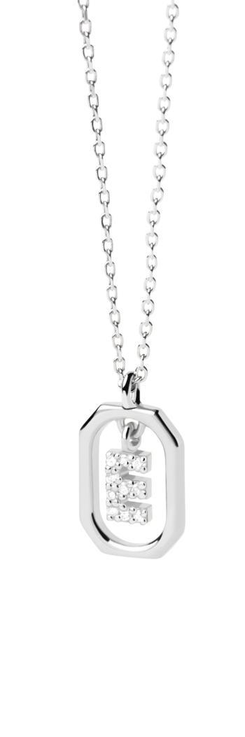 PDPAOLA Půvabný stříbrný náhrdelník písmeno "E" LETTERS CO02-516-U (řetízek, přívěsek)