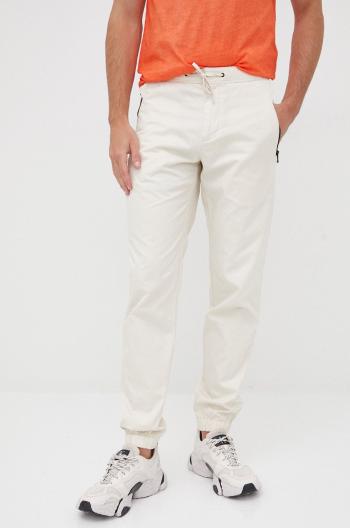Bavlněné kalhoty Sisley pánské, béžová barva, jogger