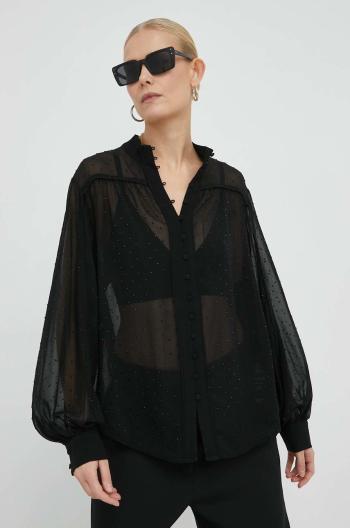 Košile Bruuns Bazaar Impatiens Magdalia dámská, černá barva, relaxed