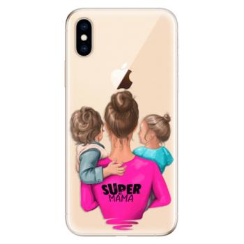 Odolné silikonové pouzdro iSaprio - Super Mama - Boy and Girl - iPhone XS