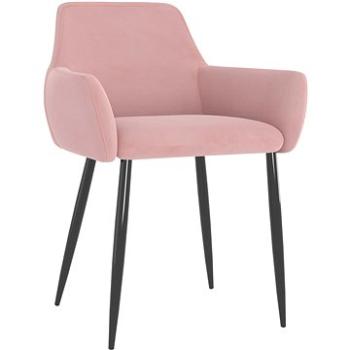 Jídelní židle 2 ks růžové samet (323108)
