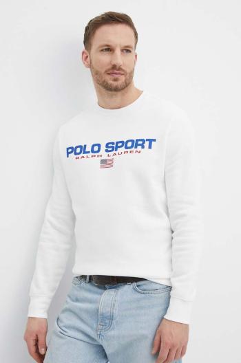 Mikina Polo Ralph Lauren pánská, bílá barva, s potiskem, 710835770