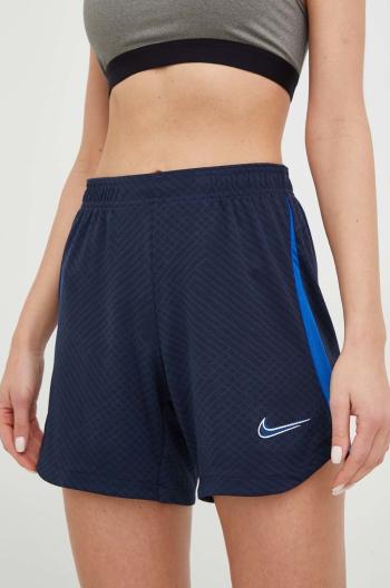 Tréninkové šortky Nike dámské, tmavomodrá barva, s potiskem, medium waist