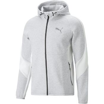 Puma EVOSTRIPE FULL-ZIP HOODIE Pánská sportovní mikina, šedá, velikost