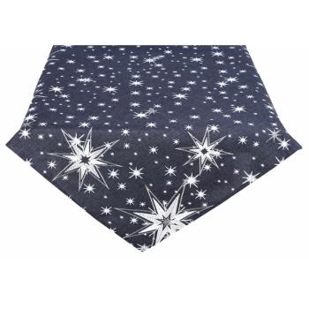 Ubrus Vánoční, Zářivé hvězdy, šedý 40 x 85 cm