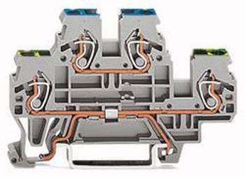 Dvojitá svorka ochranného vodiče WAGO 870-527, osazení: Terre, L, pružinová svorka, 5 mm, šedá, 50 ks