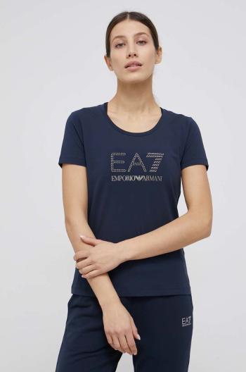 Tričko EA7 Emporio Armani dámské, tmavomodrá barva