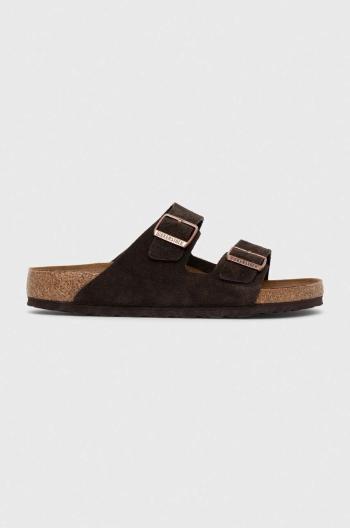 Semišové pantofle Birkenstock Arizona pánské, hnědá barva, 1027077