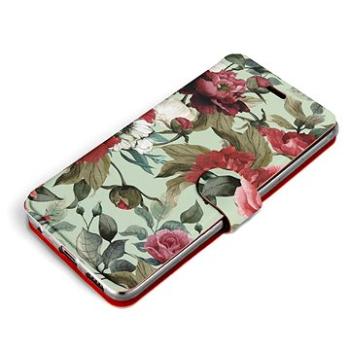 Mobiwear Flip pouzdro pro Samsung Galaxy S22 Plus - MD06P Růže a květy na světle zelené (5904808015370)