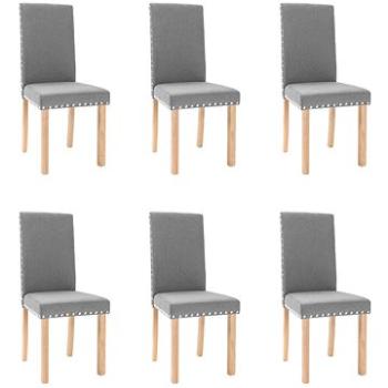 Jídelní židle 6 ks světle šedé textil, 3080107 (3080107)