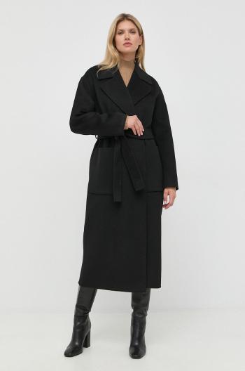 Vlněný kabát MICHAEL Michael Kors černá barva, přechodný, bez zapínání