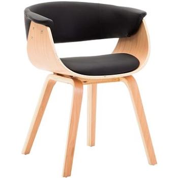 Jídelní židle černá ohýbané dřevo a umělá kůže (283131)