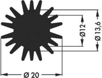 LED chladič Fischer Elektronik SK 585 15 SA 10021667, 6.1 K/W, (Ø x v) 20 mm x 15 mm