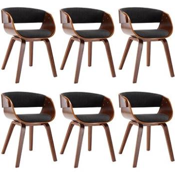 Jídelní židle 6 ks šedé ohýbané dřevo a textil (278861)