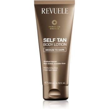 Revuele Paradise Bronze Self Tan Body Lotion samoopalovací mléko pro postupné opálení odstín Medium To Dark 200 ml