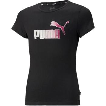 Puma ESS+BLEACH LOGO TEE Dívčí triko, černá, velikost 140