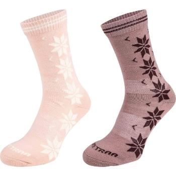 KARI TRAA VINST WOOL SOCK 2PK Dámské vlněné ponožky, růžová, velikost 39-41