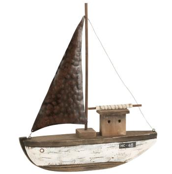 Dřevěná dekorace přírodní loďka Boat L - 39*9*46 cm 11066