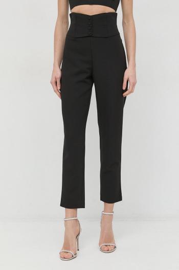Kalhoty Bardot dámské, černá barva, přiléhavé, high waist