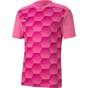 Puma TEAMFINAL 21 GRAPHIC JERSEY TEE Pánské sportovní triko, růžová, velikost