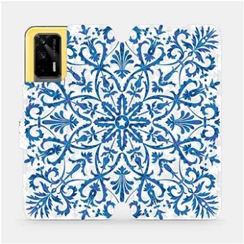 Flipové pouzdro na mobil Realme GT 5G - ME01P Modré květinové vzorce (5903516667543)