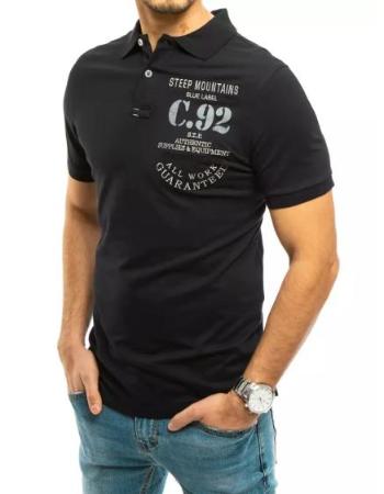 Pánské tričko s límečkem černé C92