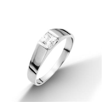 Šperky4U Stříbrný prsten s hranatým zirkonem, vel. 52 - velikost 52 - CS2028-52